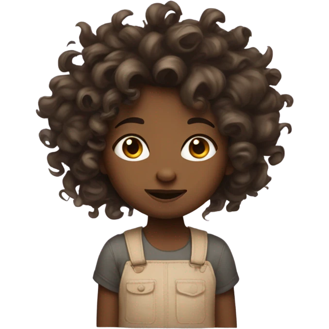 Make a picture of a daughter with a 💩 hairstyle emoji