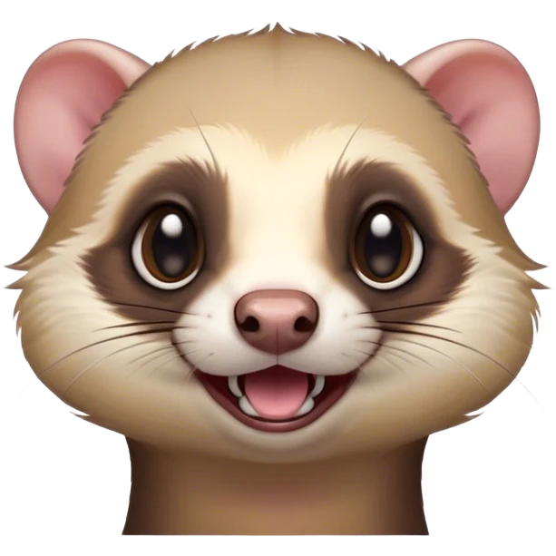 Cinematic Comical sable ferret Portrait Emoji, Head tilted dramatically with an exaggeratedly shocked expression, featuring a slender, wiggly body and a distinct sable ferret head with a pointed snout and small ears, with wide, hilariously expressive eyes full of humorous disbelief, Simplified yet hilariously expressive features, highly detailed, glowing with a slightly sassy natural glow, high shine, dramatic yet playful, stylized with an air of quirky charm, soft glowing outline, capturing the essence of a meme-worthy sable ferret that looks ready to scamper into viral fame! emoji