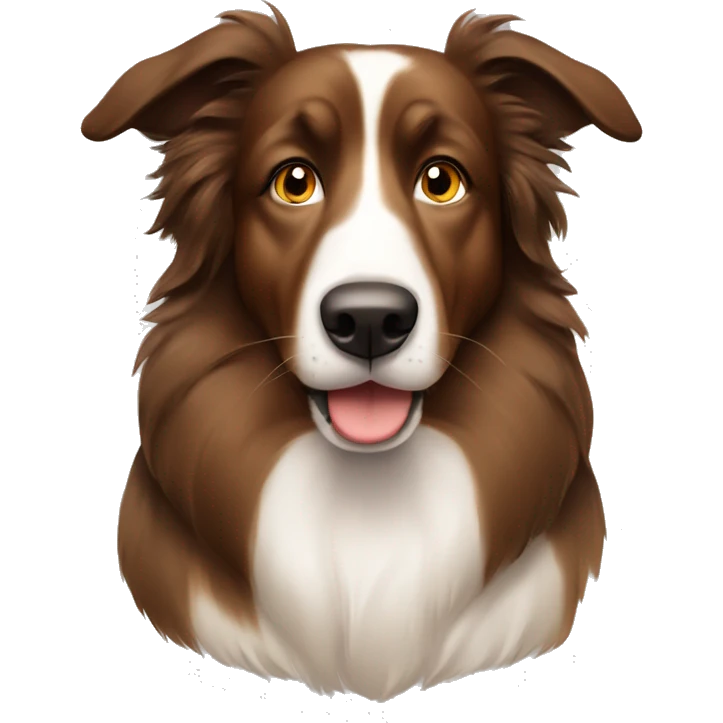Brown bored collie with little bit of freckles on nose  emoji