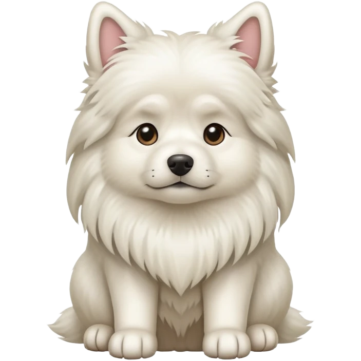 White long-haired dog sitting emoji