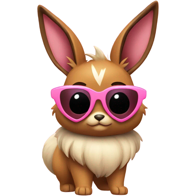 Eevee with pink opaque heart sunglasses emoji