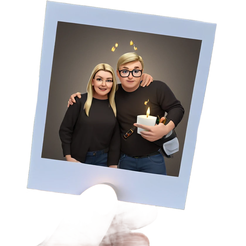 boys with glasses and candles emoji