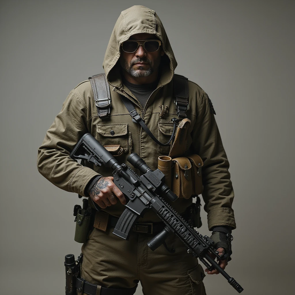 mercenary, gritty, rugged, tactical gear, realistic style emoji