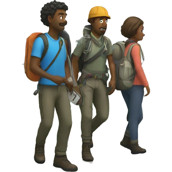 People explore mountains emoji