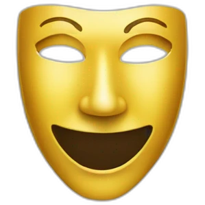 a performing arts mask popping out of theatre frame emoji