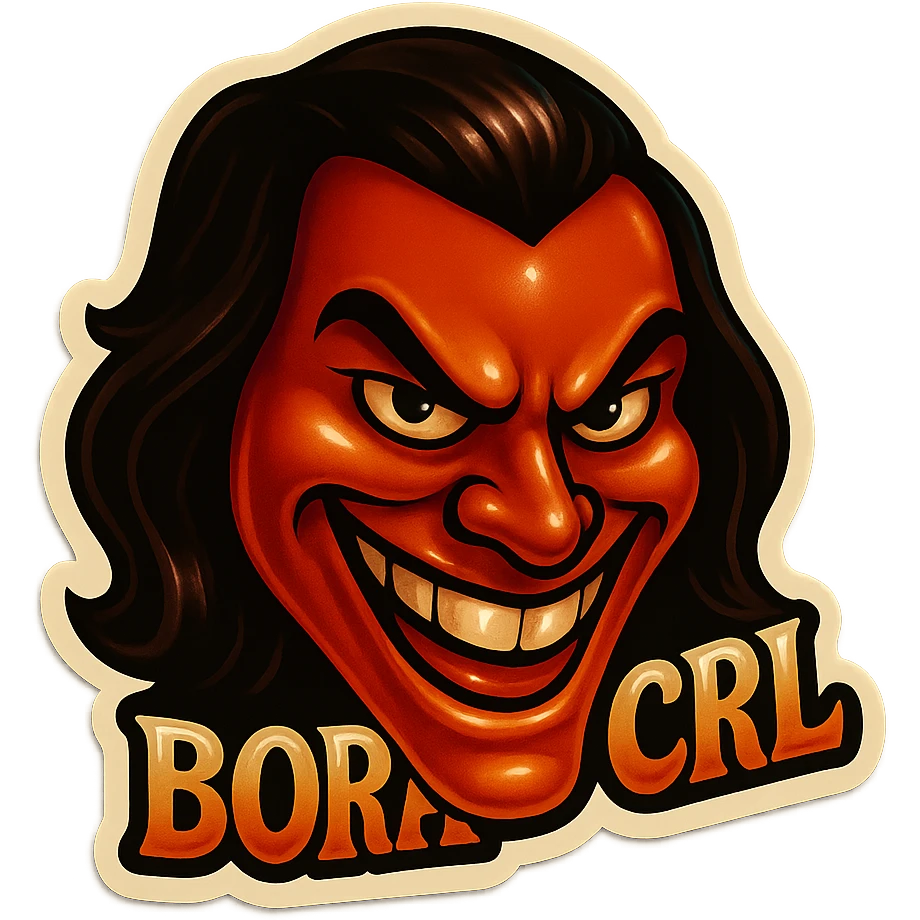 grin EVIL LOOk , Make it say "BORA CRL"" emoji
