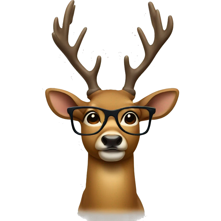 Deer with glasses emoji