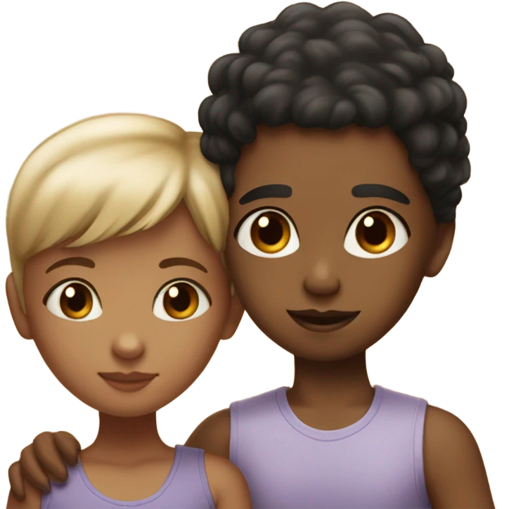 Mixedgirlkissingblackboywithalowtaperfade emoji