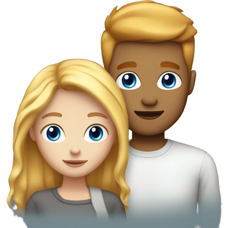 Blonde blue eyed girlfriend with ginger blue eyed boyfriend emoji