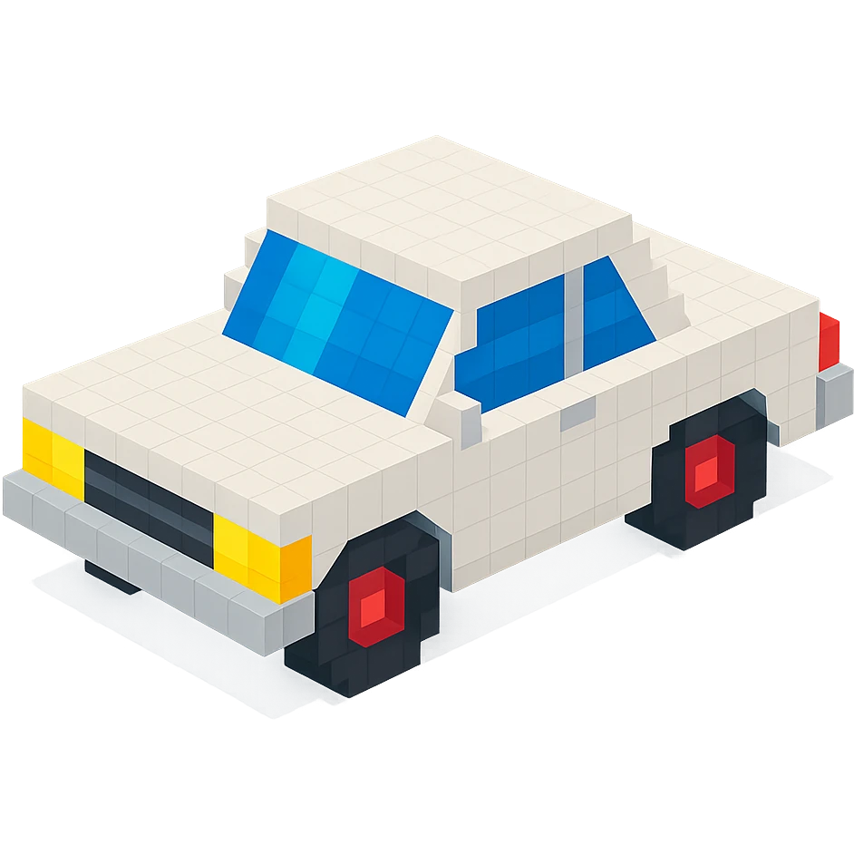 1964 Chevrolet Chevelle Malibu, white, inspired by Pulp Fiction, isometric view emoji