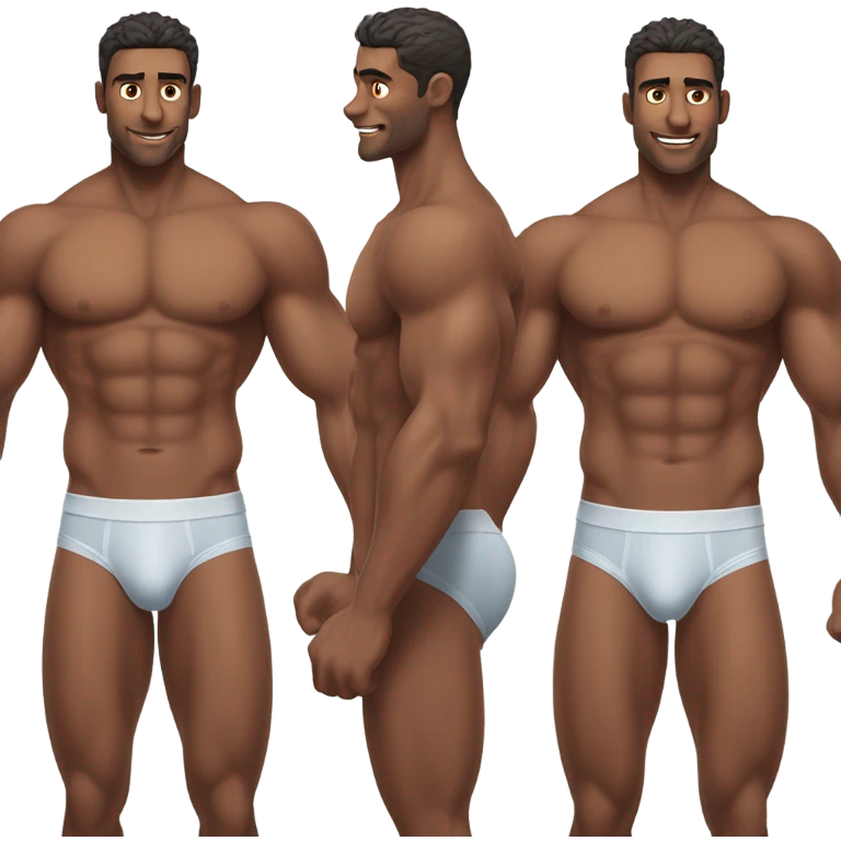 Hot muscular man in underwear who is attracted and in love with me emoji