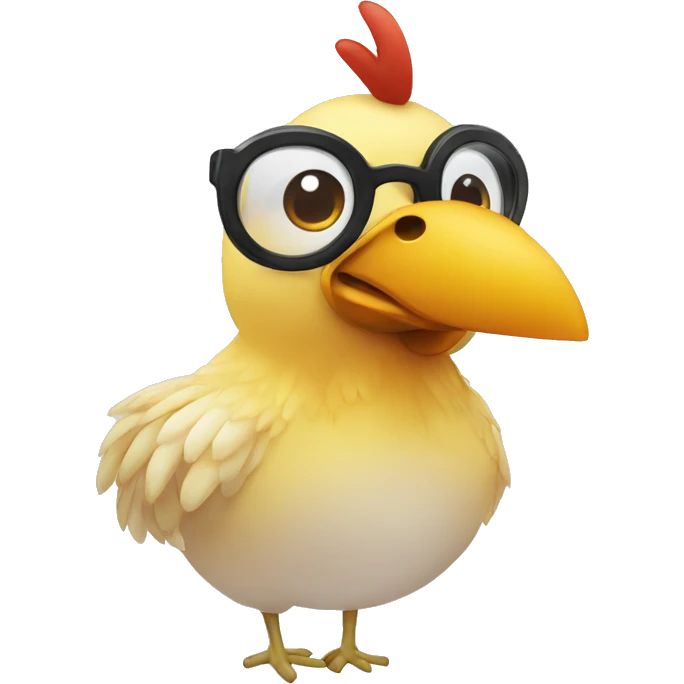 Un pollito con lentes emoji