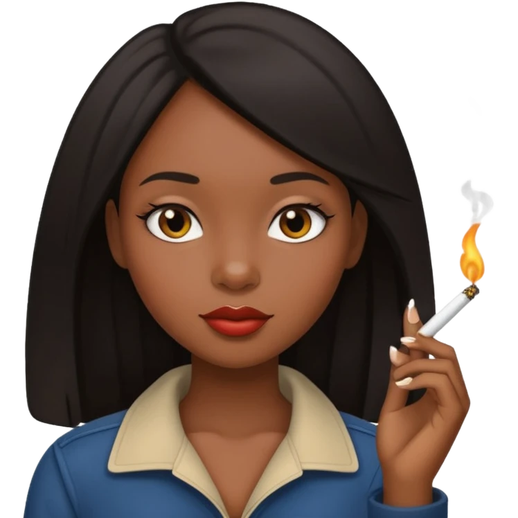 black girl smoking emoji