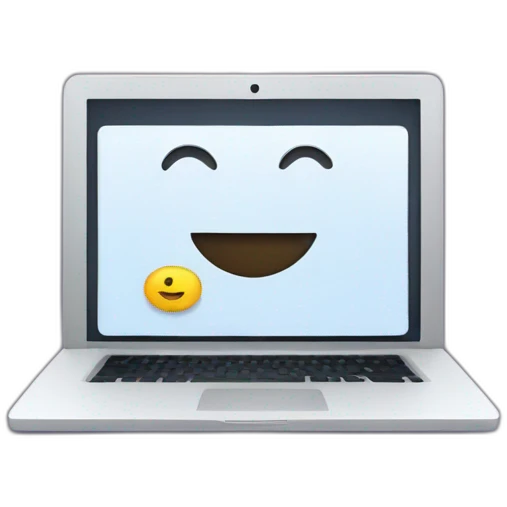 laptop with JavaScript code emoji