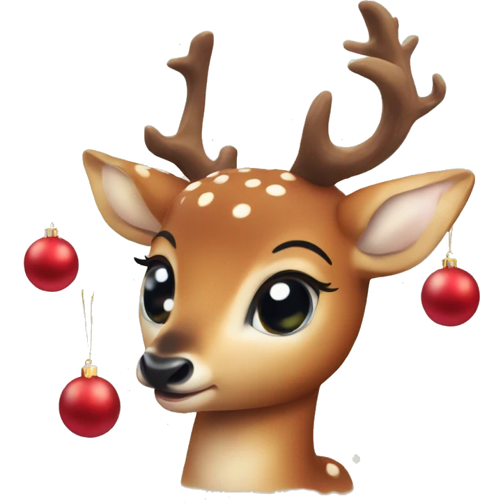 Red asthetic Christmas baby deer emoji