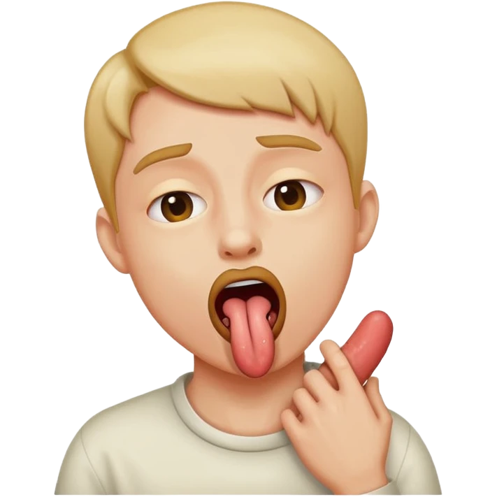 person choking them self with tongue out funny emoji