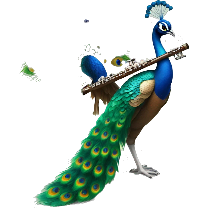 Peacock and flute emoji