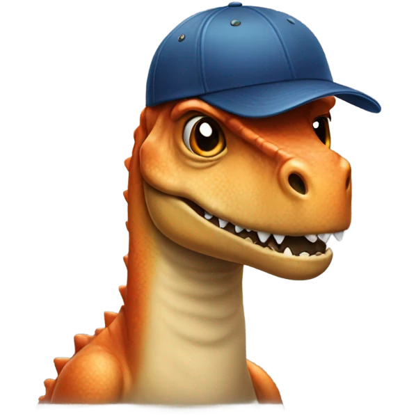 Dinosaur with cap back emoji
