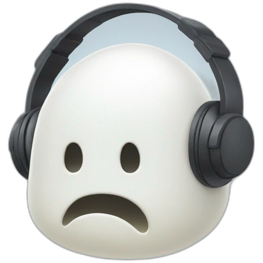 chill blob with white headphones emoji