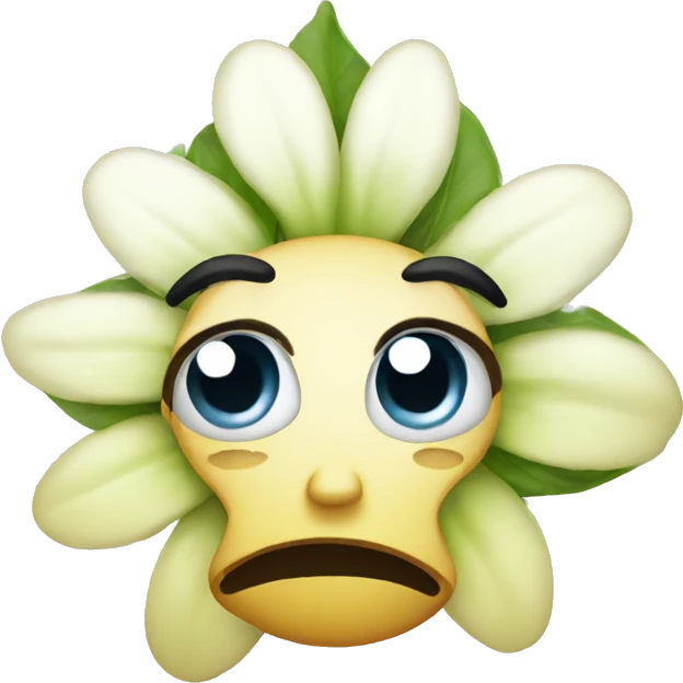 Crying flower emoji
