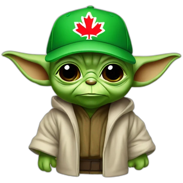Yoda wearing a Montréal canadian cap emoji