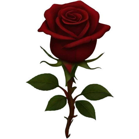 Black dagger through dark red rose emoji