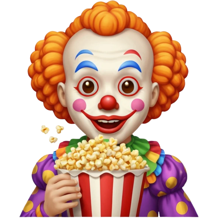 Clown eating popcorn  emoji