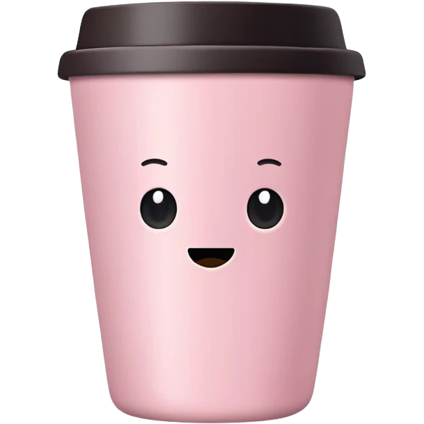 black coffee in a soft pink tumbler emoji