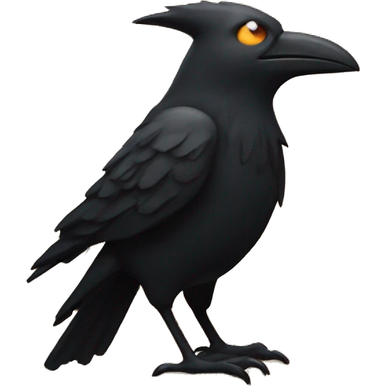 Pumpkin carved crow emoji