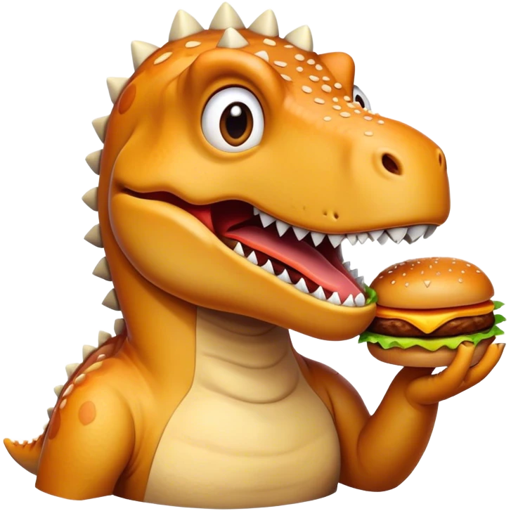 Dino eating a burger emoji