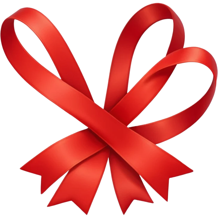 single of red ribbon emoji