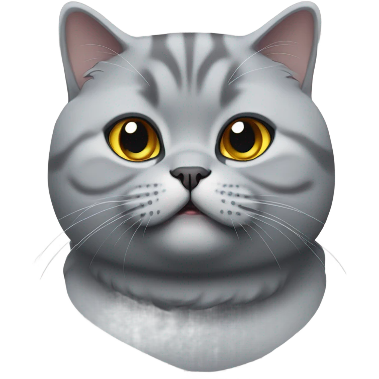 Gray British shorthair cat chubby emoji