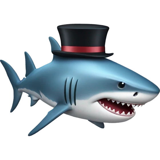 Shark with a top hat emoji