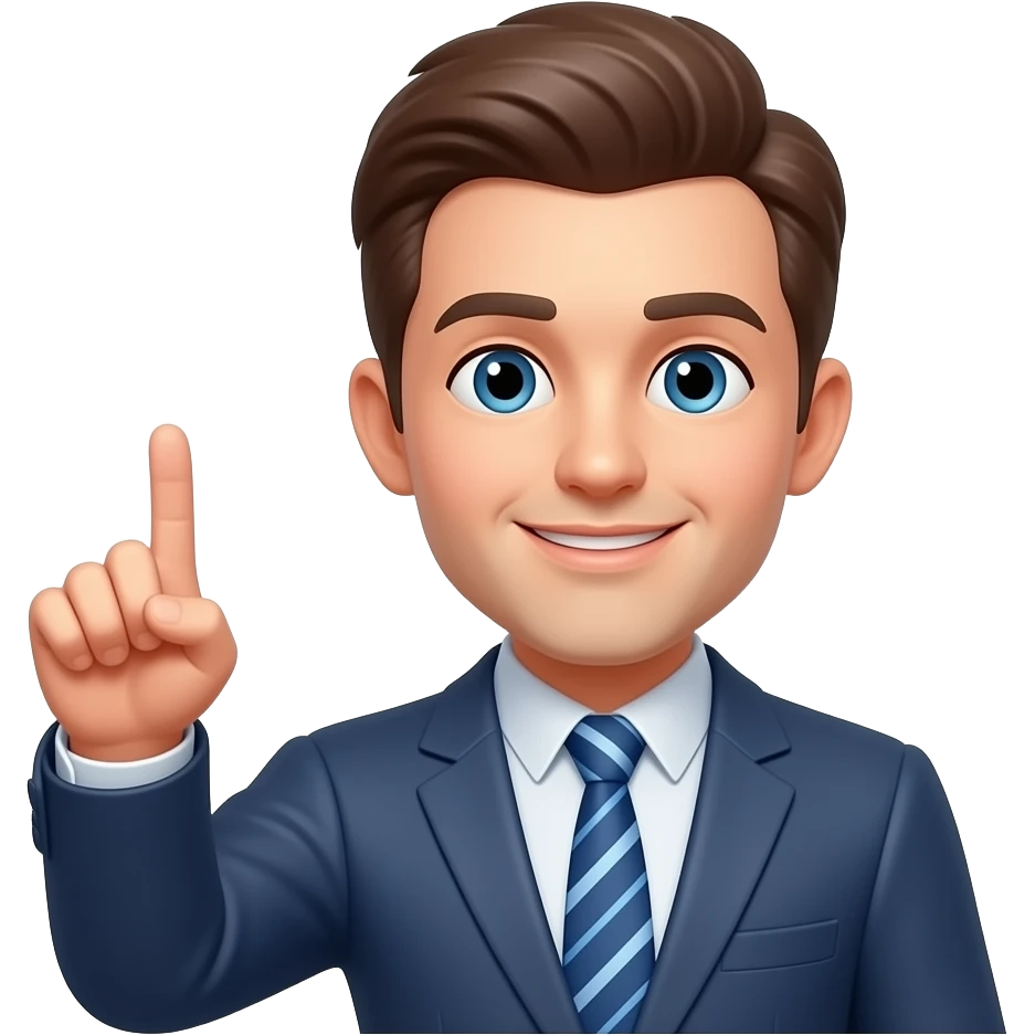 An average emoji face who’s smart and has a finger sticking up emoji