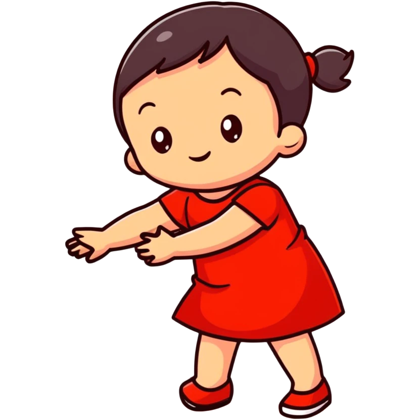 adorable child in a bright red dress emoji