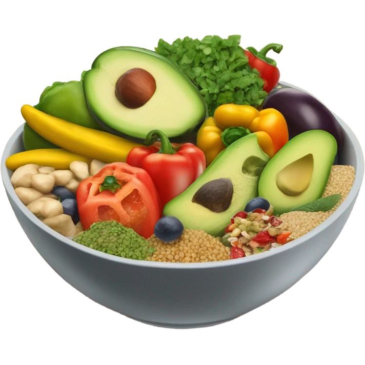 realistic bowl of healthy food emoji