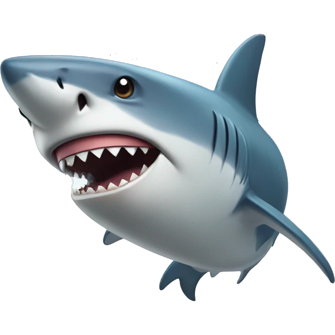 shark with a sad cartoony expression emoji