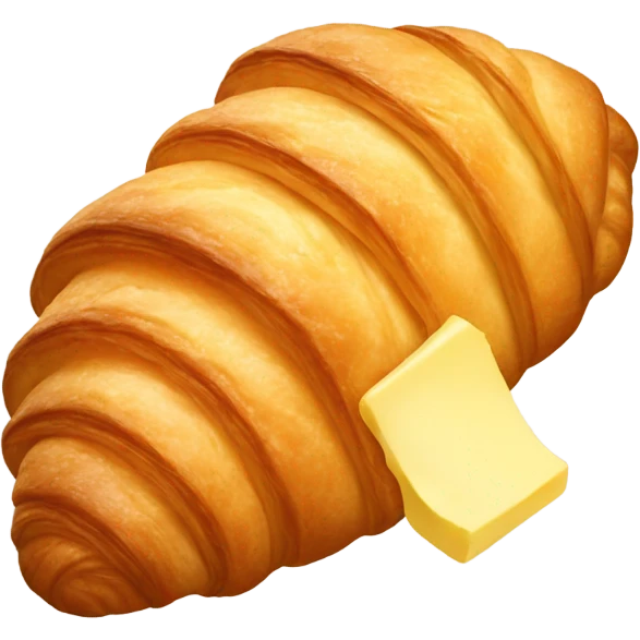 Croissant with butter on it emoji
