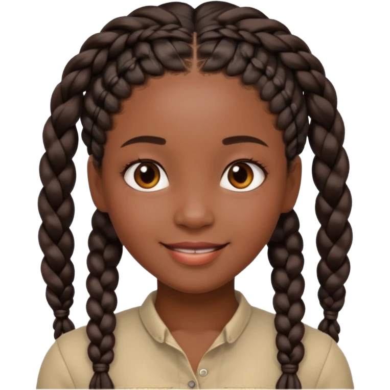 A beautiful black girl with braids emoji