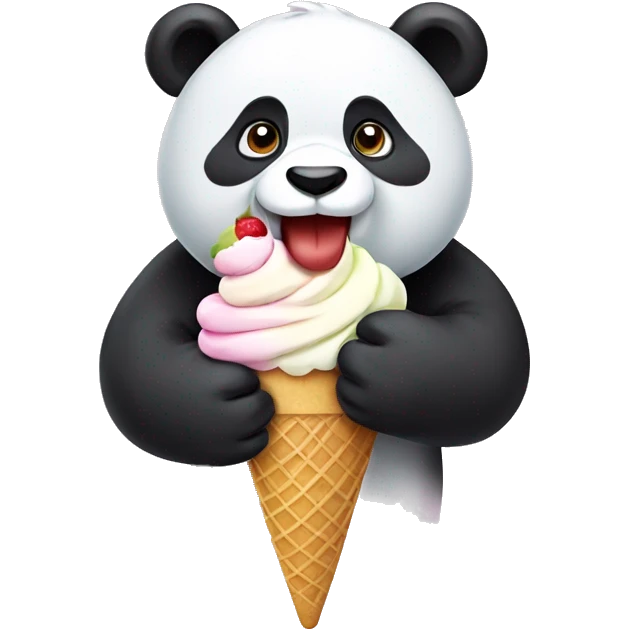 Panda eating ice cream emoji