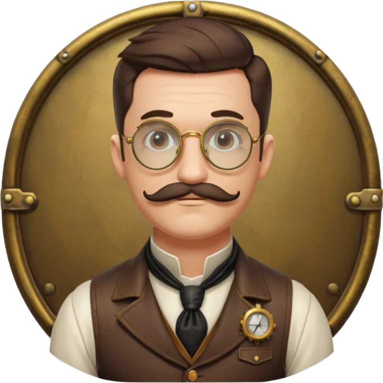Стим панк джентльмен в круглых очках авиаторах emoji