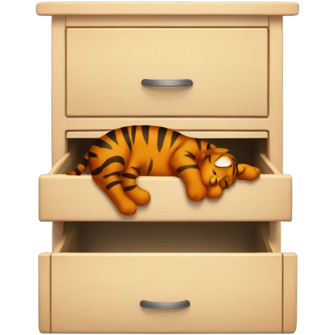 Tigger sleeping in drawer emoji
