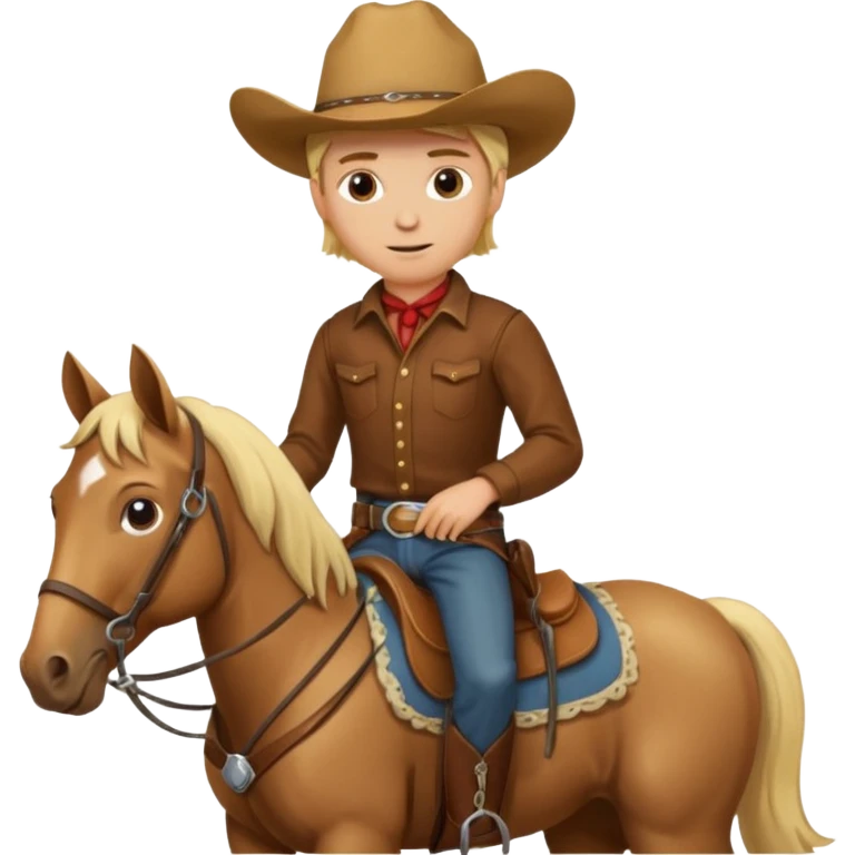 Blonde cowboy on a horse emoji