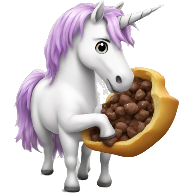 Unicorn eating poop emoji