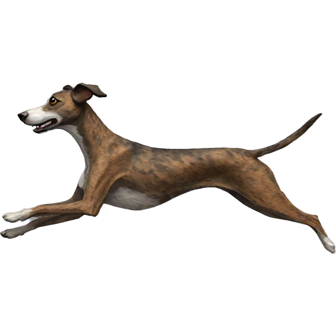 Brindle dog lurcher running emoji