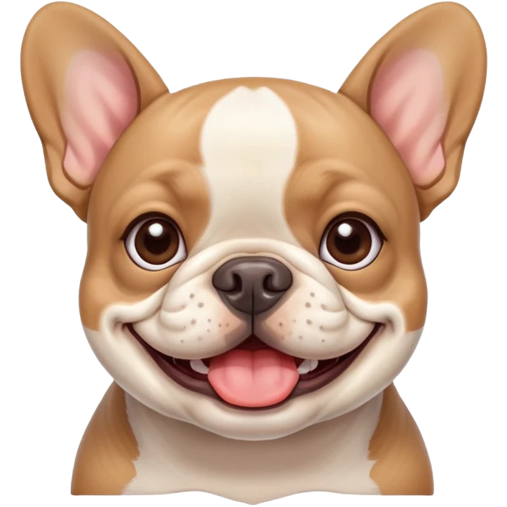 cute french bulldog smiling emoji