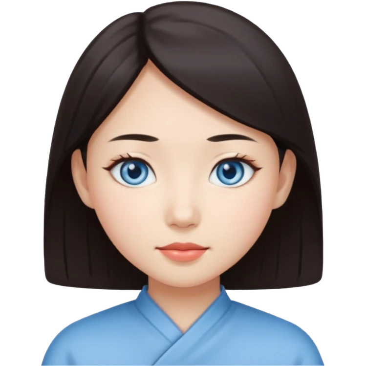 Asian girl with light blue eyes  emoji