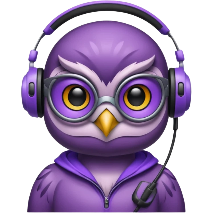 purple gamer owl emoji