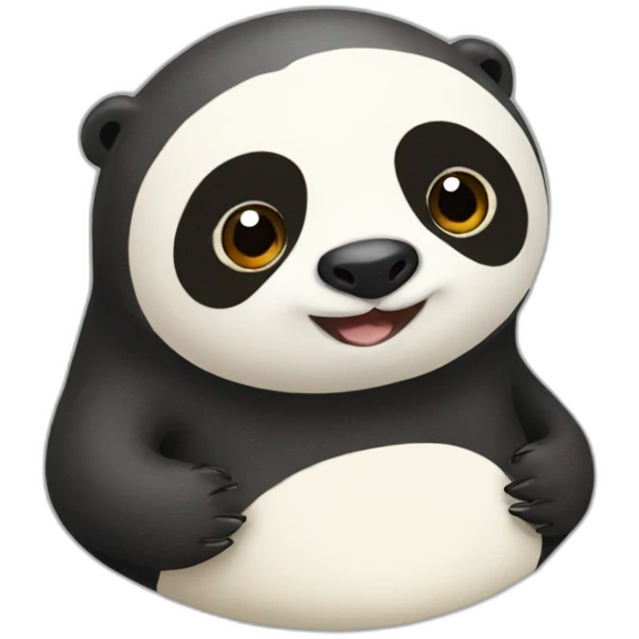 Combination of a sloth , panda and penguin  emoji