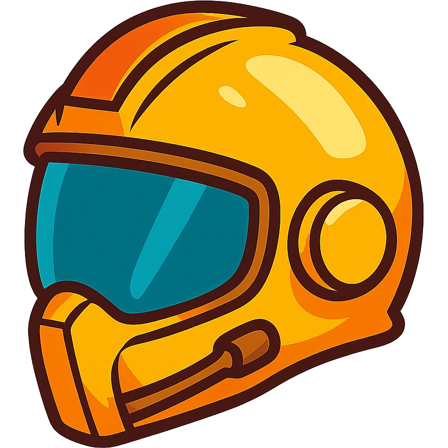 golden pilot helmet, stylized, cartoonish, vibrant gold emoji